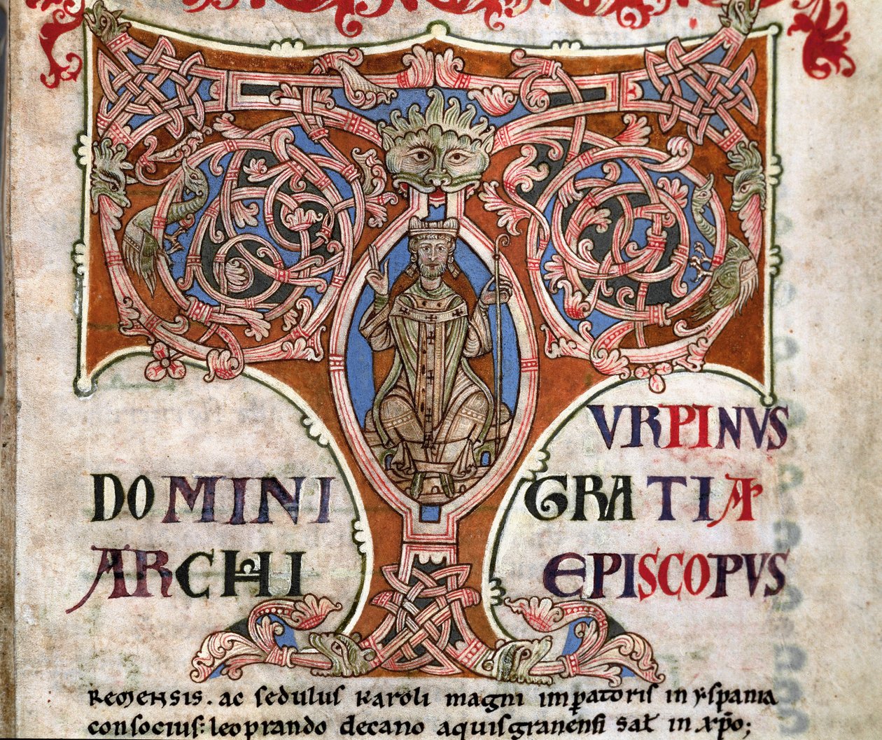 Charlemagne tasvirli ilk T, Codex Calixtinus
