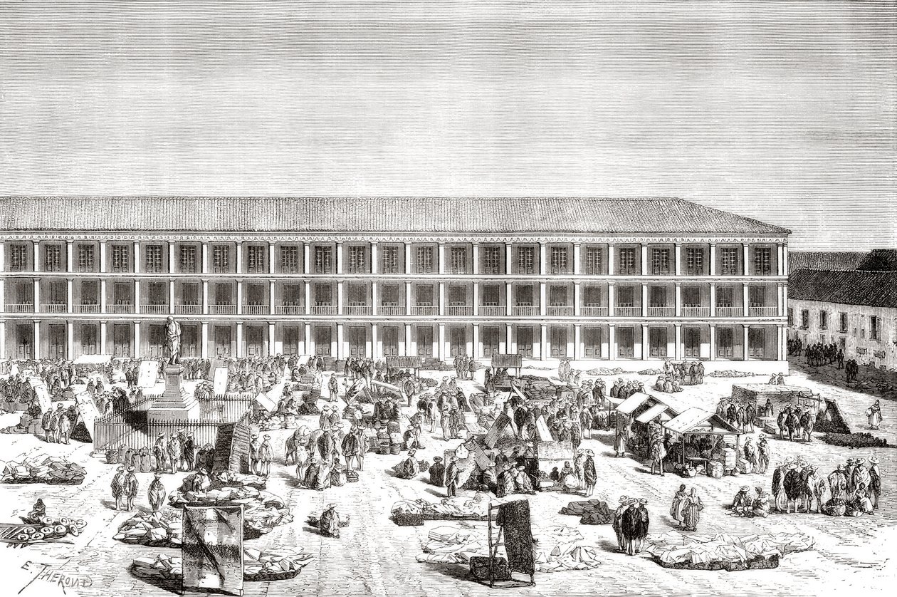 Casa de los Portales, Plaza de Simon Bolivar, eski adıyla Plaza de la Constitución, Bogota, Kolombiya by Spanish School