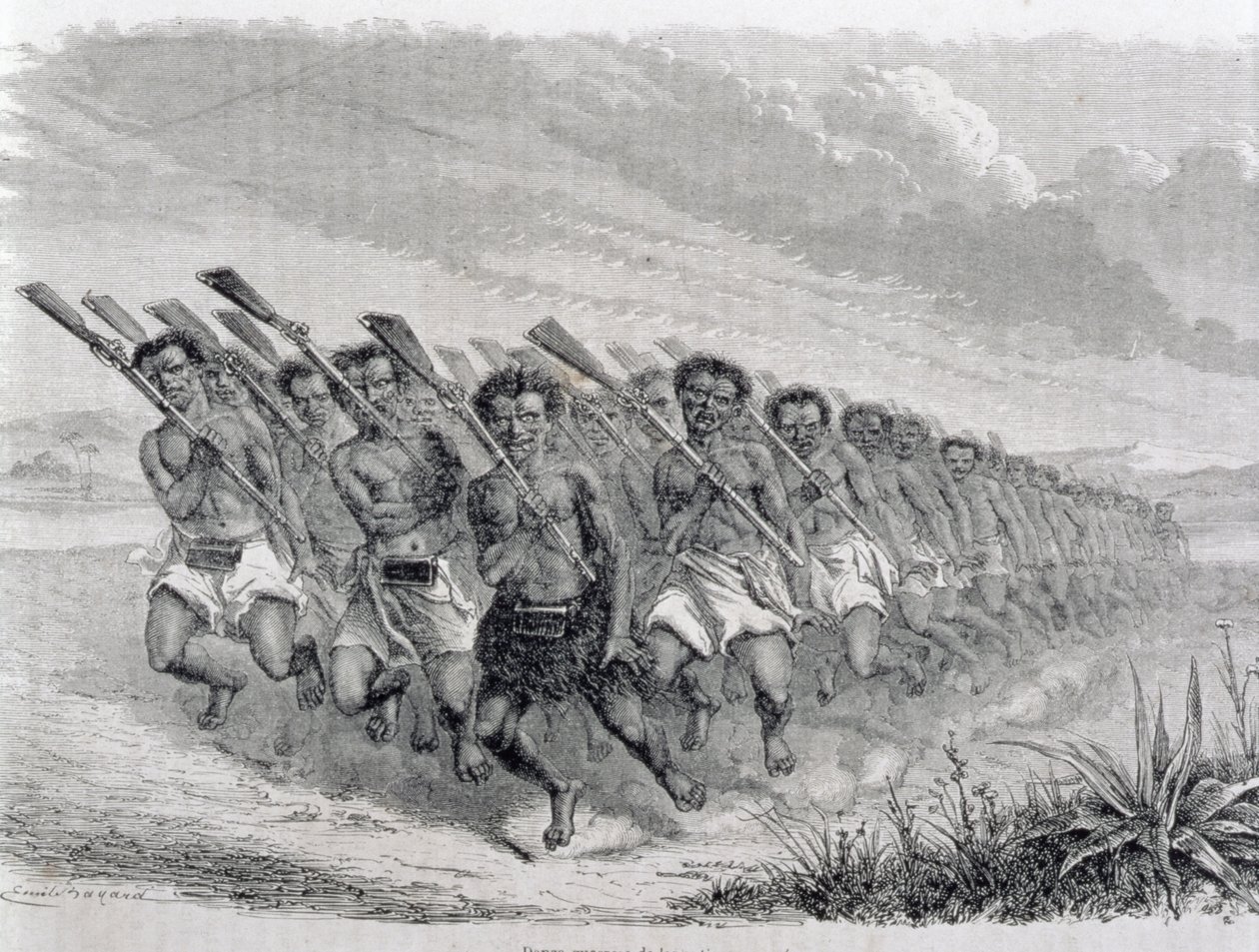 Maori Savaşçıları Savaş Dansı Yapıyor, 