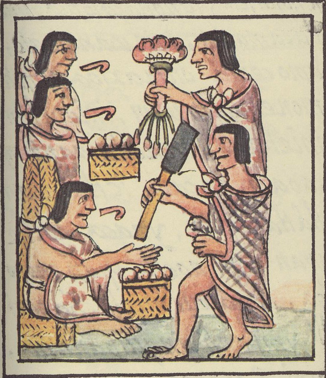 Bayan Palat. 218-220 Bir Aztek Bayramı, Bernardino de Sahagun
