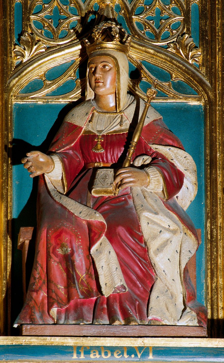 Katolik olarak adlandırılan Isabella I'in portresi (1451-1504) by Spanish School