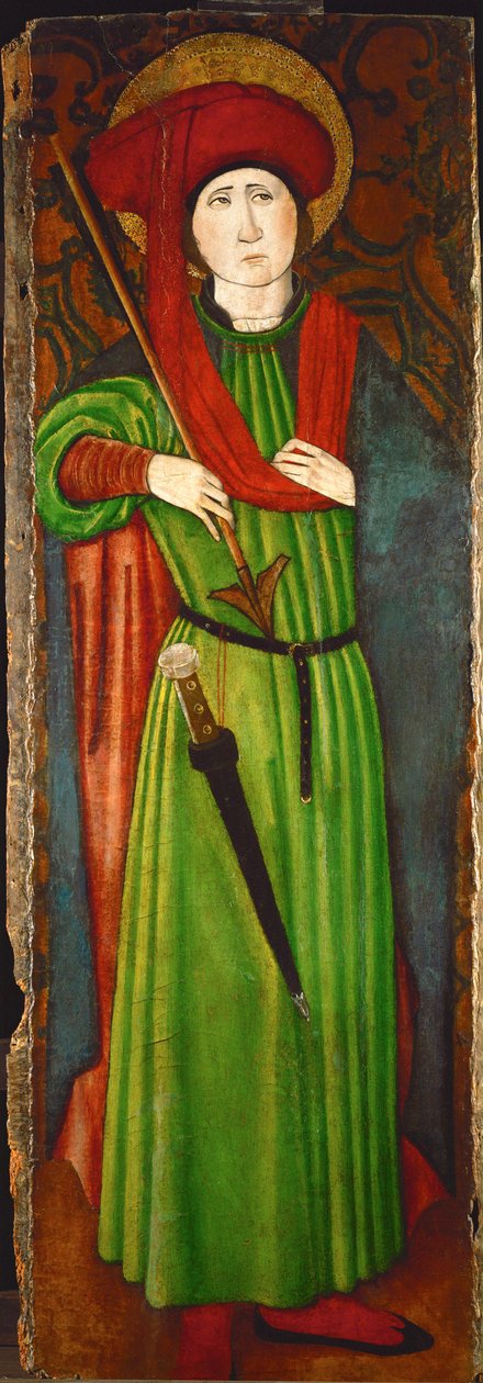 Aziz Sebastian (ahşap üzerine yağlıboya) by Spanish School