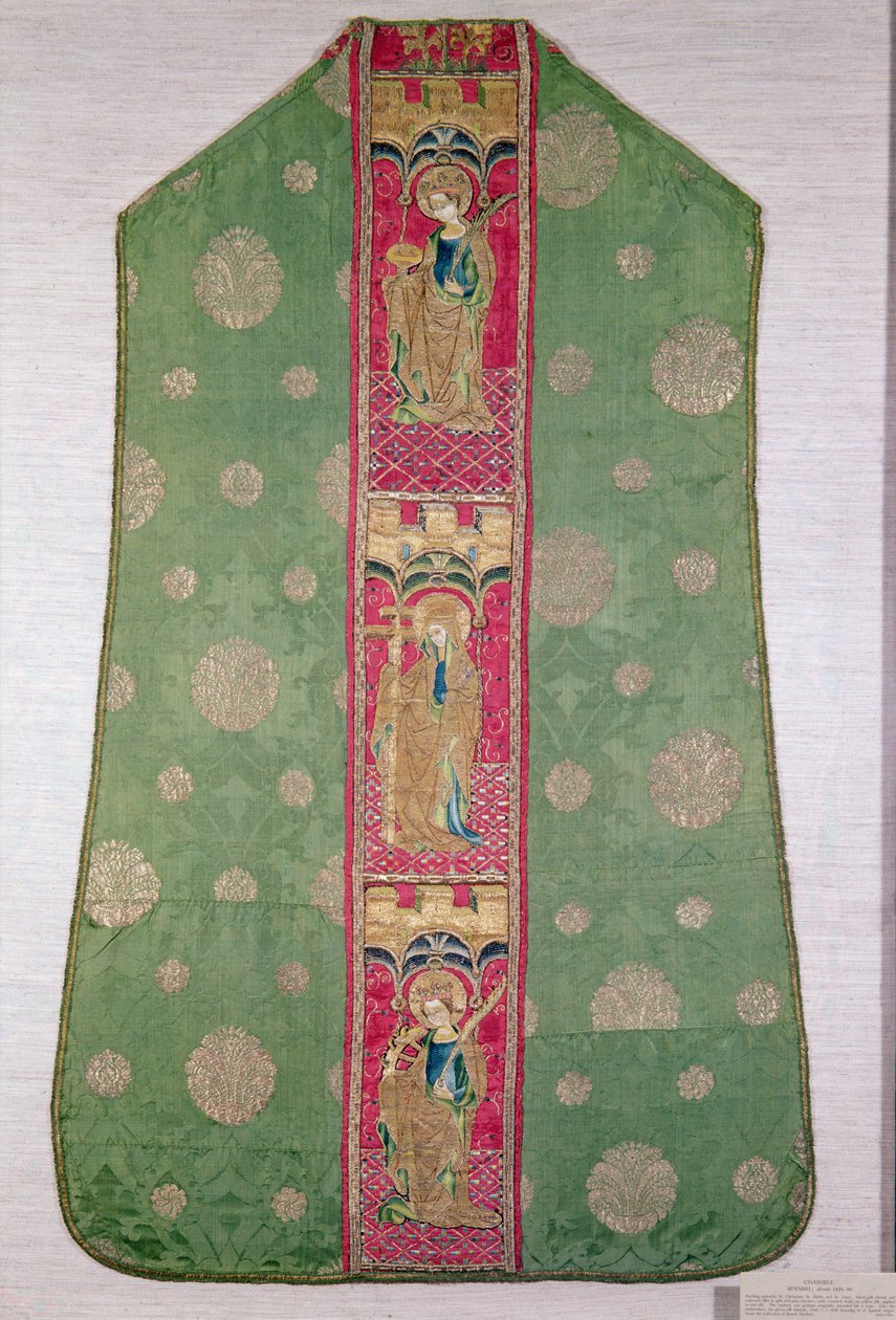 İspanyol Chasuble, c.1425-50 (işlemeli ipek) by Spanish School