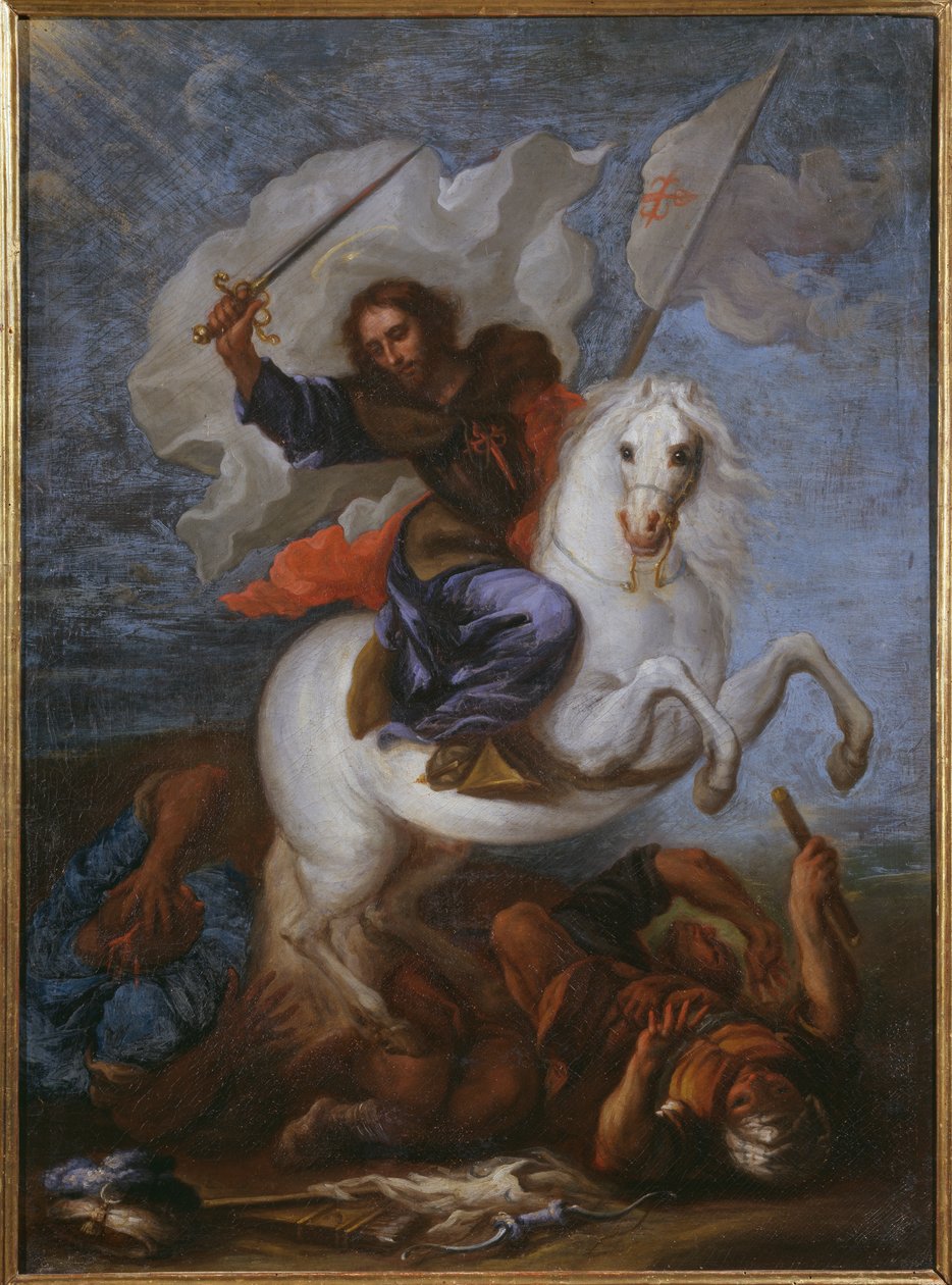 Clavijo Savaşı'nda Büyük Aziz James by Spanish School