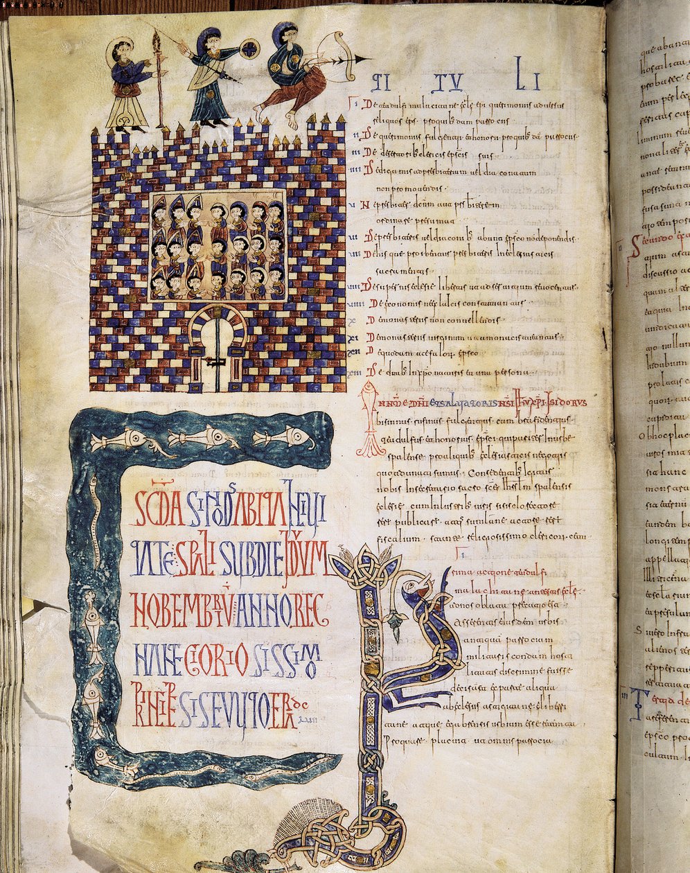 619'da Hispalense II Konseyi, Glosas Emilianenses'den sayfa, 992-994 (ışıklı el yazması) by Spanish School