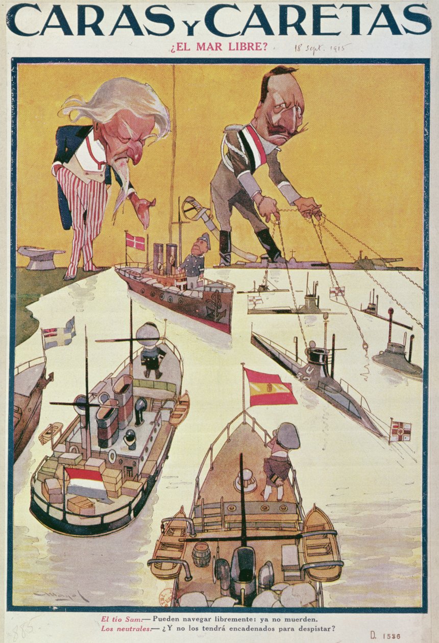 Birinci Dünya Savaşı sırasında Kayzer ve Sam Amca, 1915 by Spanish School