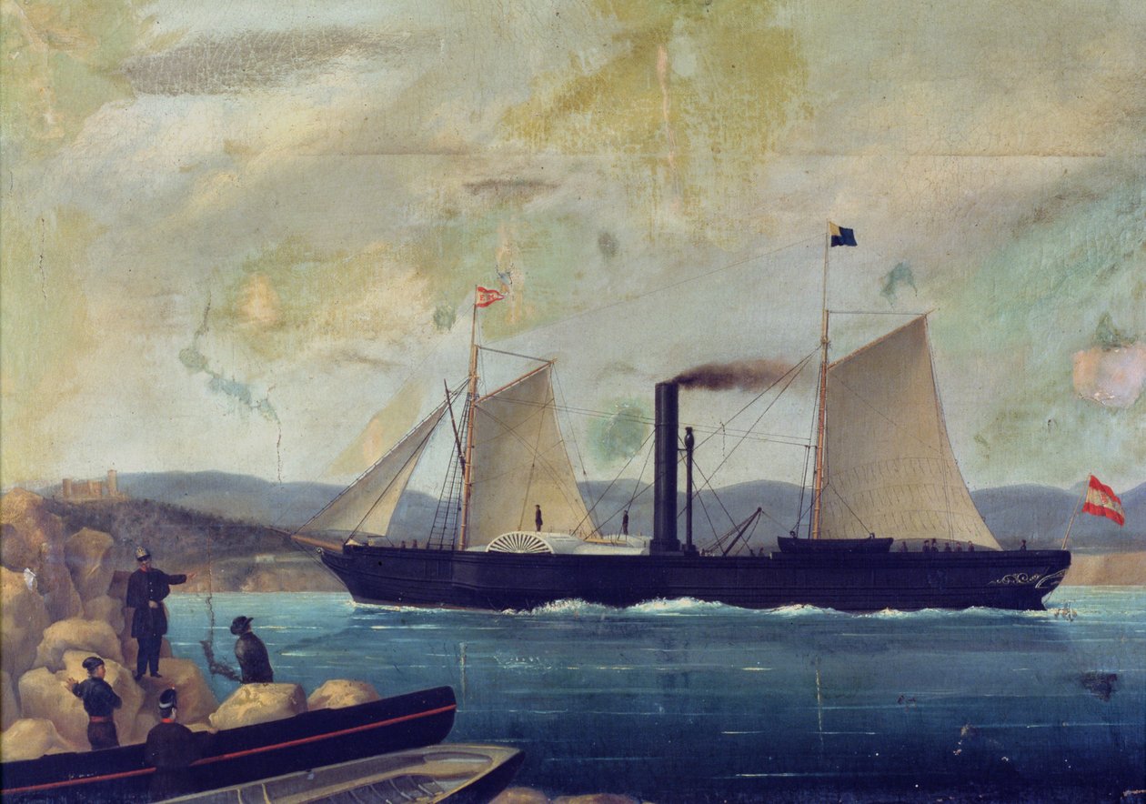 George Sand ve Chopin'in Mallorca'ya seyahat ettiği 'Mallorcan' gemisi by Spanish School