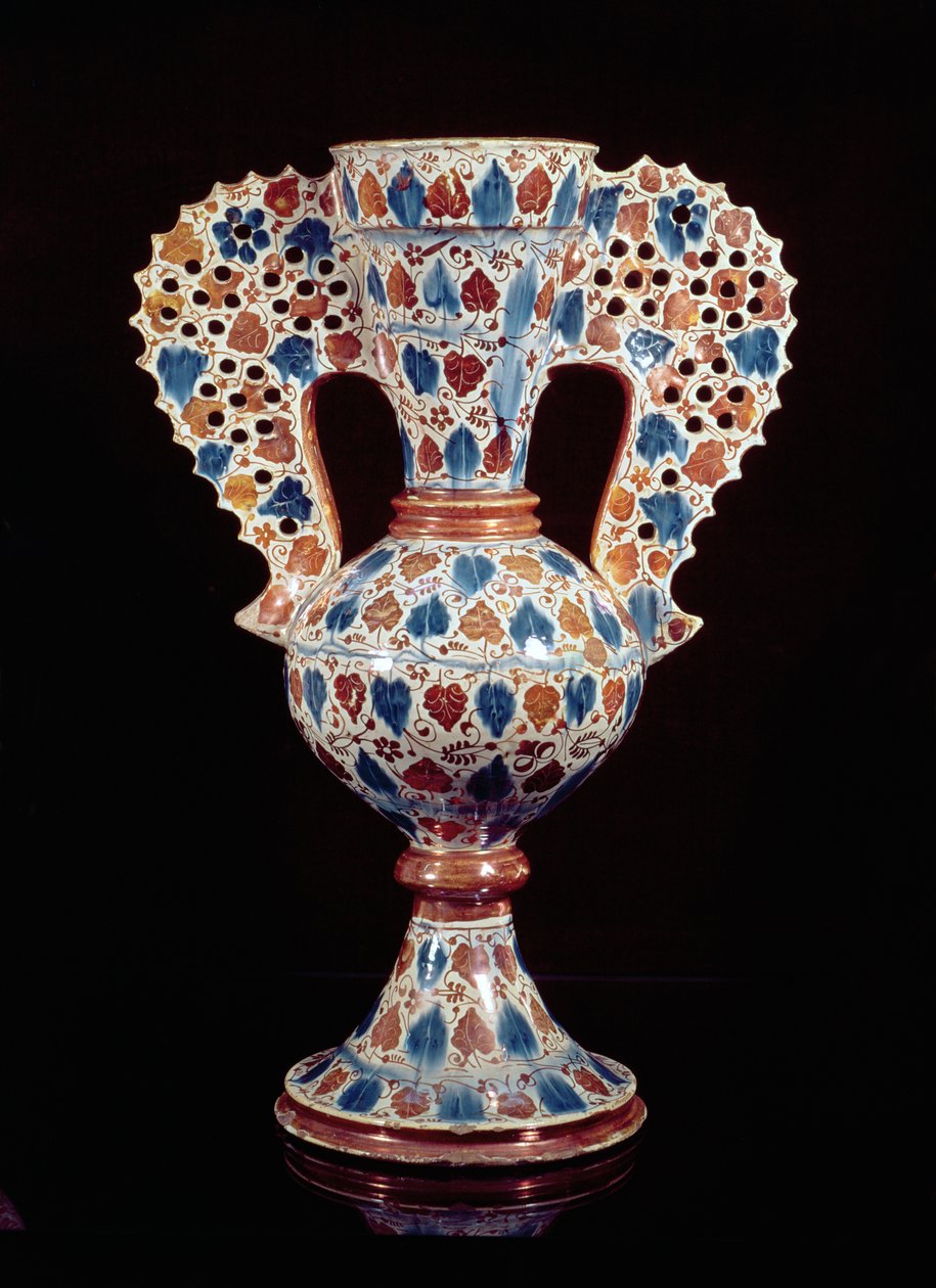 Parlak süslemeli kalay sırlı vazo, Hispano-Moresque, Valensiya, 15. yüzyılın 3. çeyreği (toprak çanak çömlek) by Spanish School