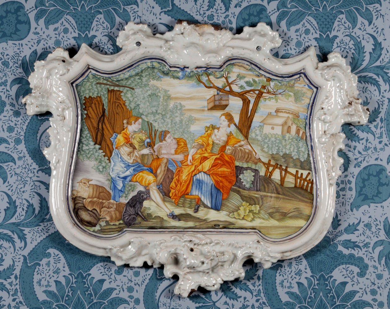 Duvar plakası, Alcora Seramik Fabrikası, c.1750 (kalay sırlı çanak çömlek) by Spanish School