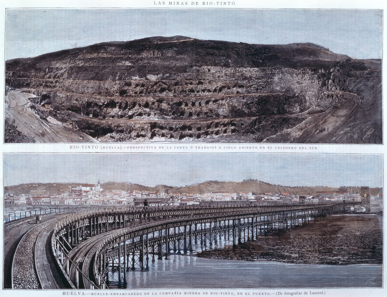 Rio-Tinto, Huelva, İspanya Compania Madenlerinin İskelesi ve Perspektifi by Spanish School