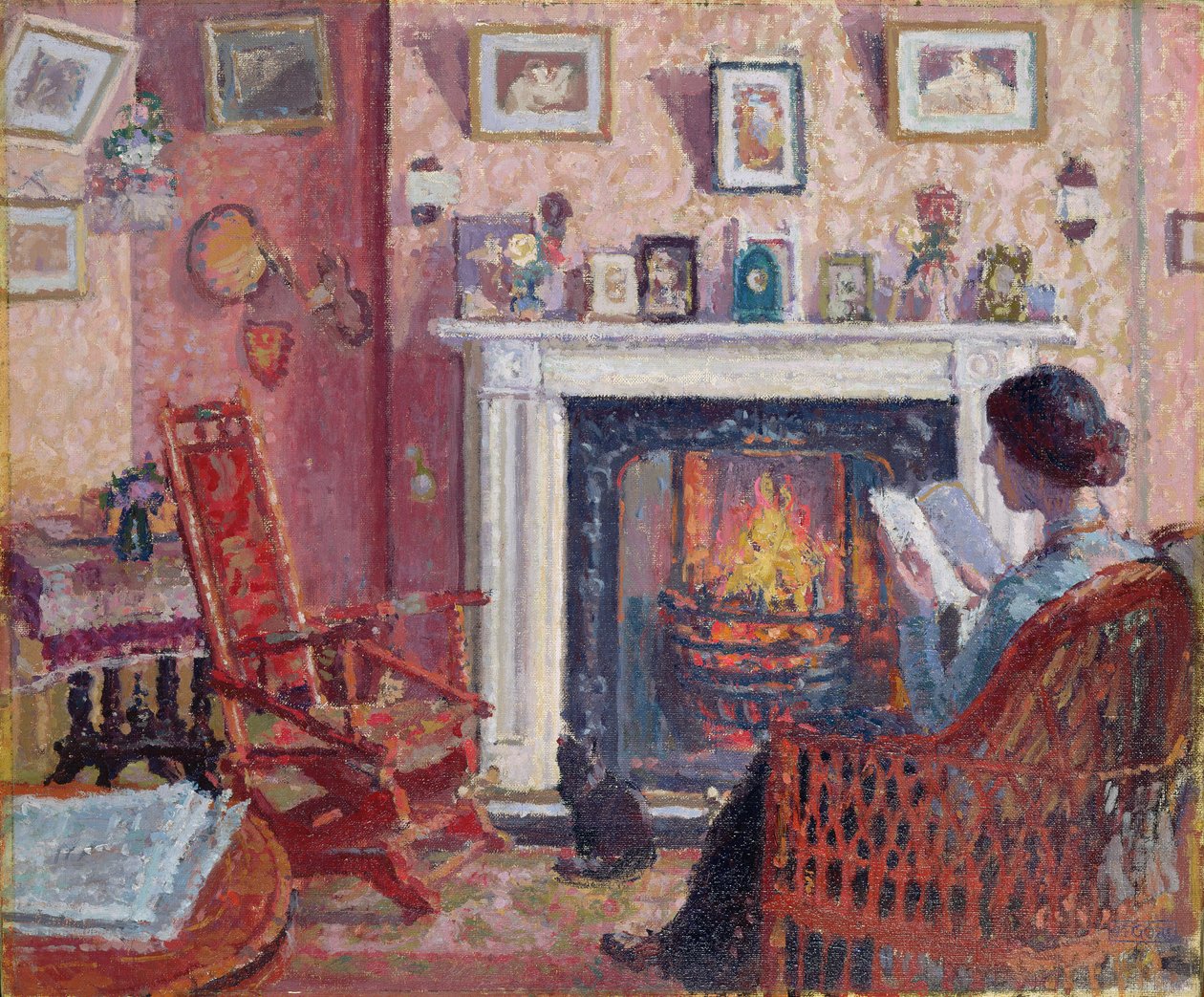 İç Mekan, 31 Mornington Crescent (tuval üzerine yağlı boya) by Spencer Frederick Gore