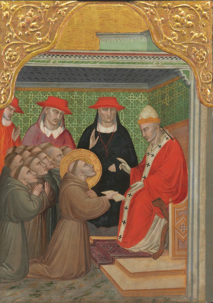 Aziz Francis, Papa'nın huzurunda Fransisken Kuralının Onayı, 13901400. by Spinello Aretino