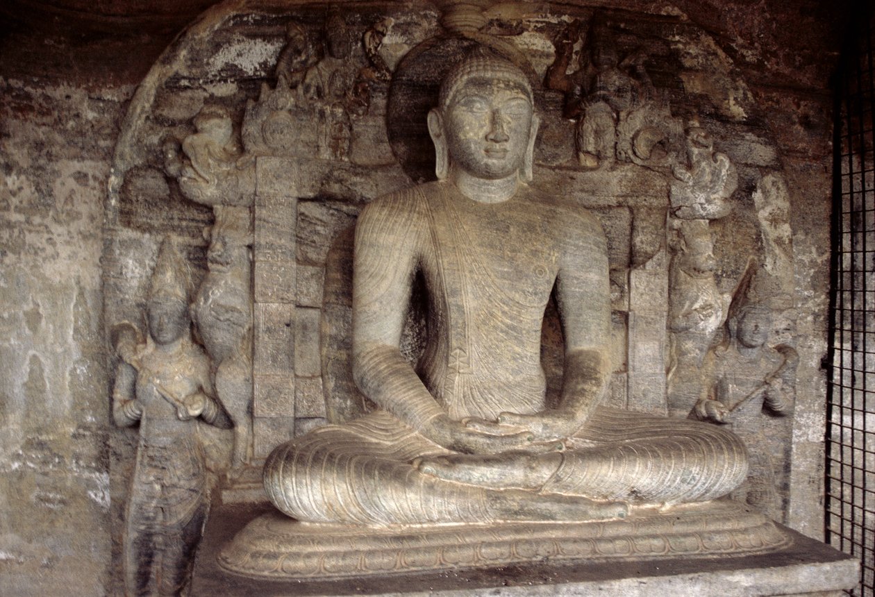 Oturan Buda, Vijjadhara Mağarası, Gal Vihara (granit) by Sri Lankan