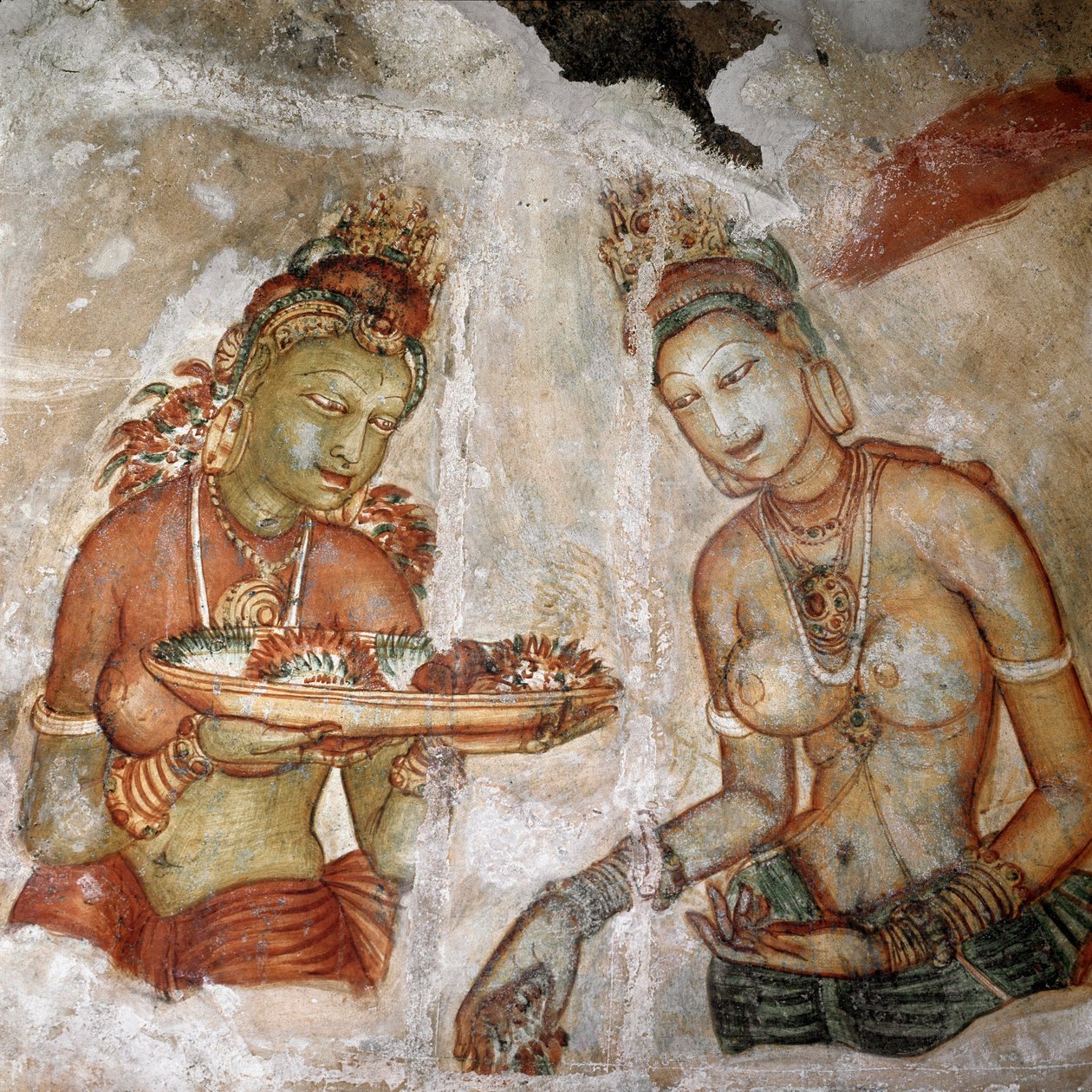 Hizmetçinin görünümü (aslan kayasının freski, 5. yüzyıl) by Sri Lankan School