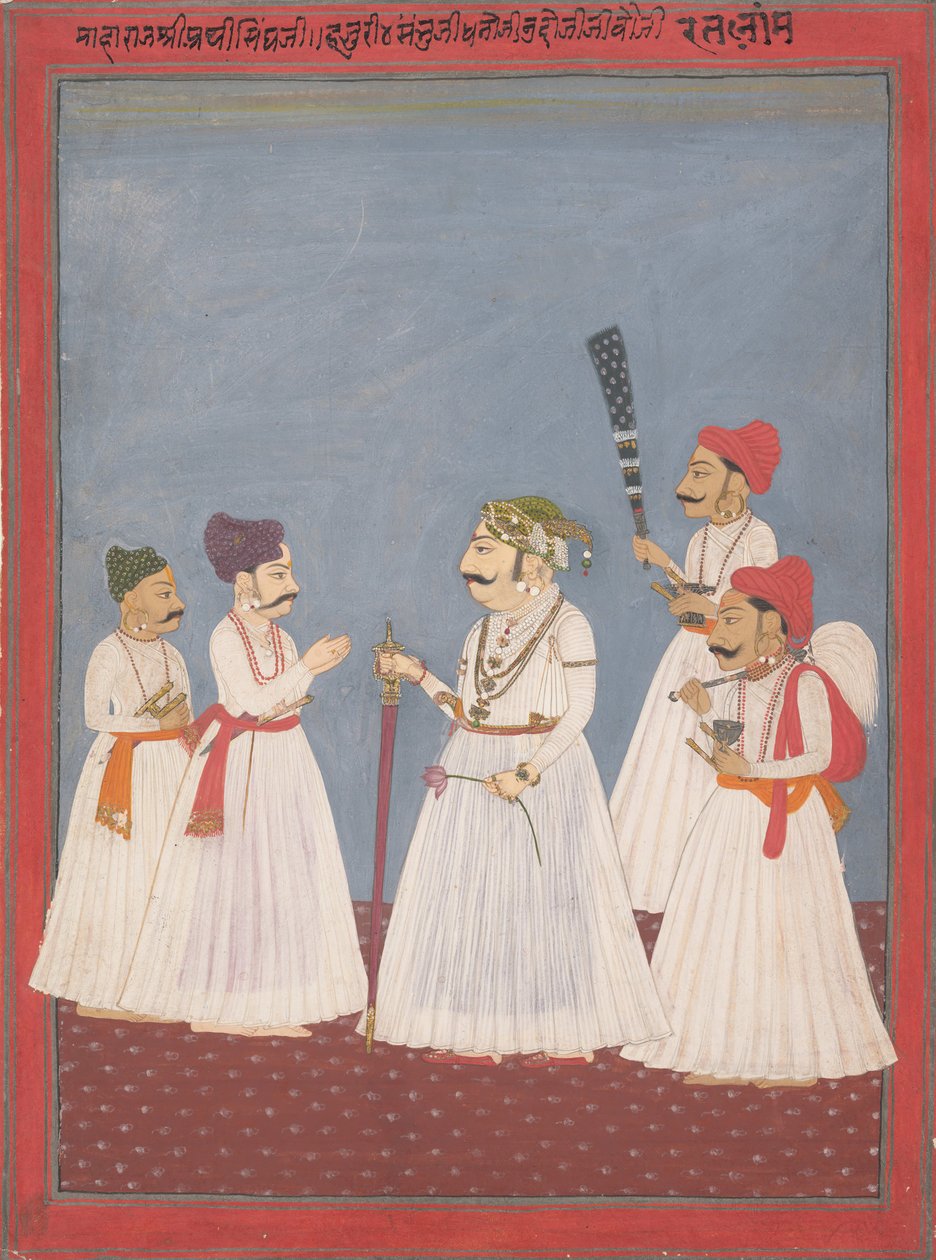 Dört Refakatçili Prens, 18. yüzyılın sonları ve 19. yüzyılın başlarında. by Sri Prathi Singh of Ratlam