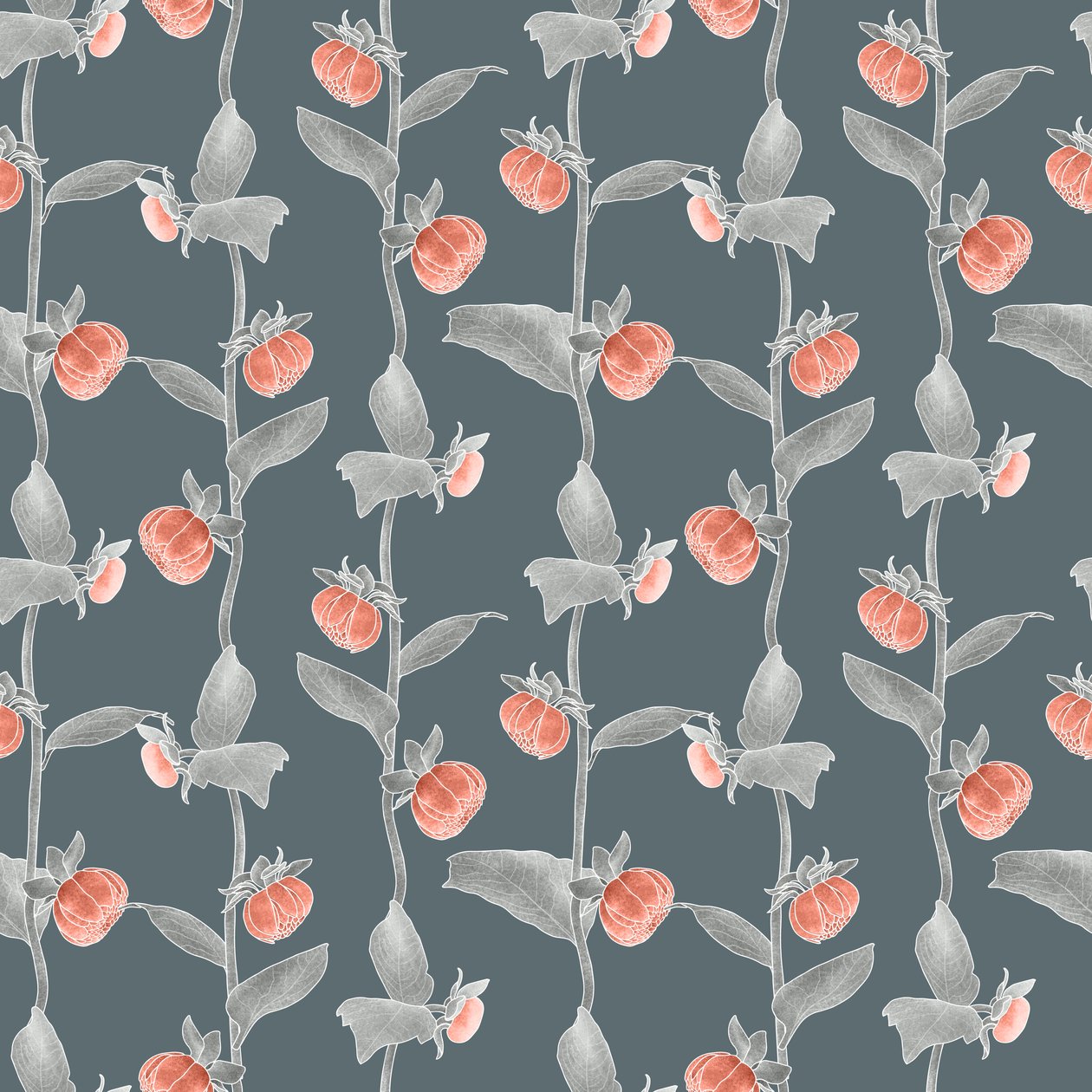 Dahlia koordinat deseni colorway 1, 2020 (grafit kalem ve dijital) by Stacy Hsu