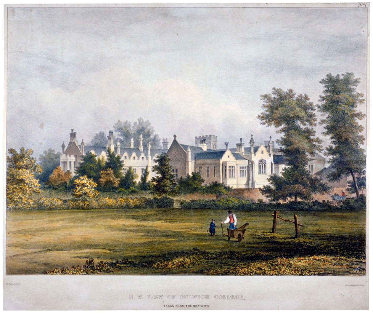 Dulwich Koleji, Londra, c1830 by Standidge and Co