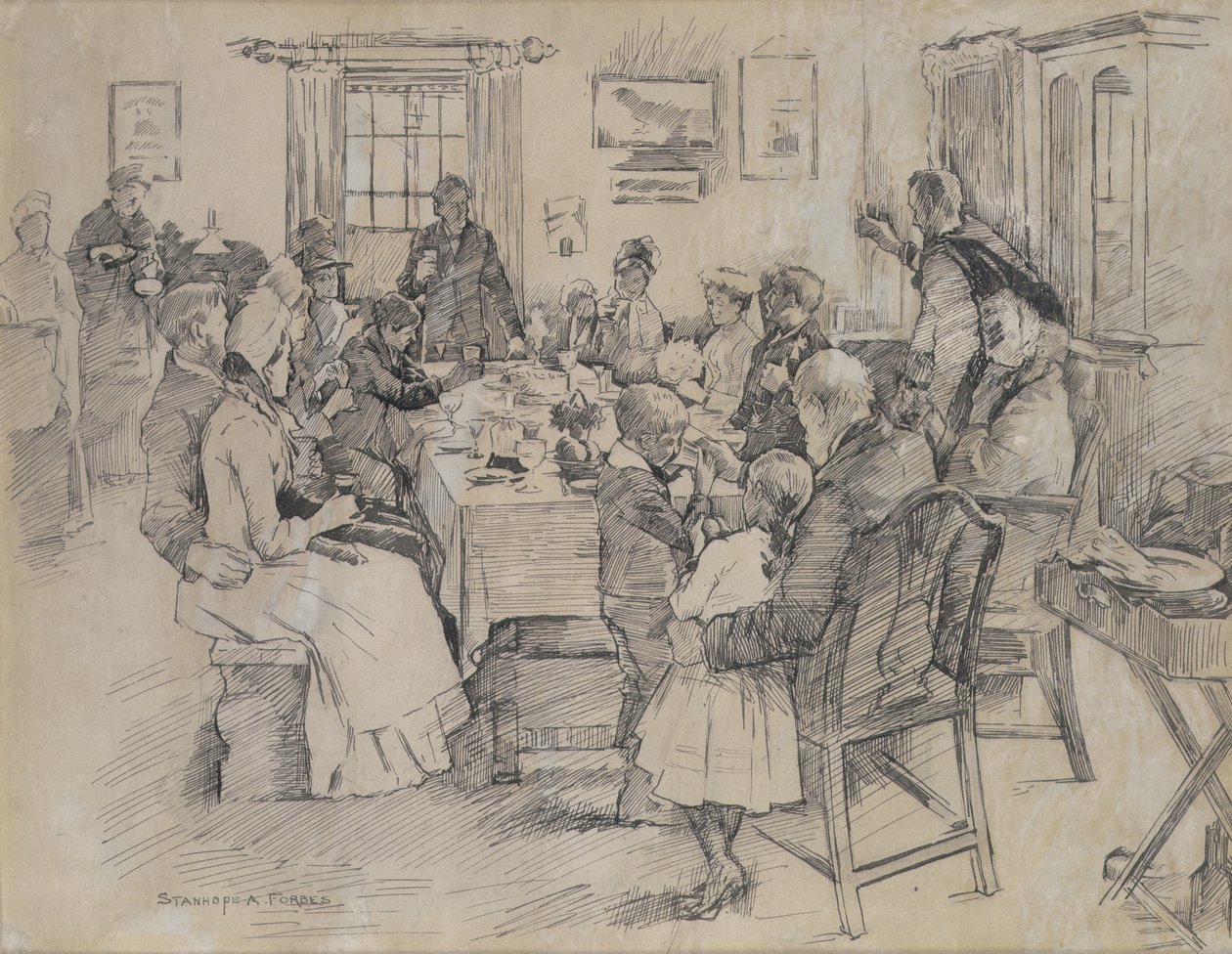 Gelinin Sağlığı (kağıt üzerine mürekkep) by Stanhope Alexander Forbes