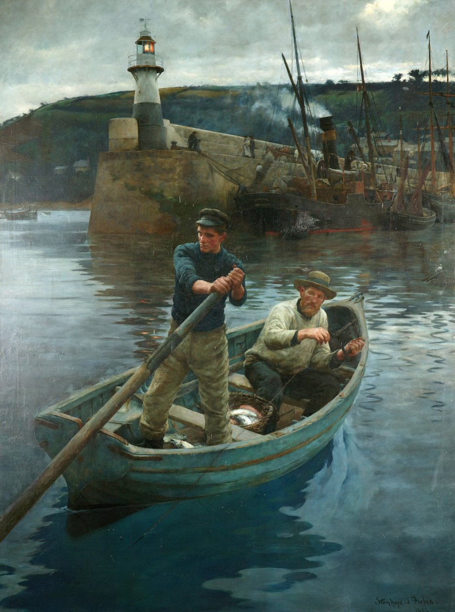 Newlyn Deniz Feneri, Cornwall by Stanhope Alexander Forbes