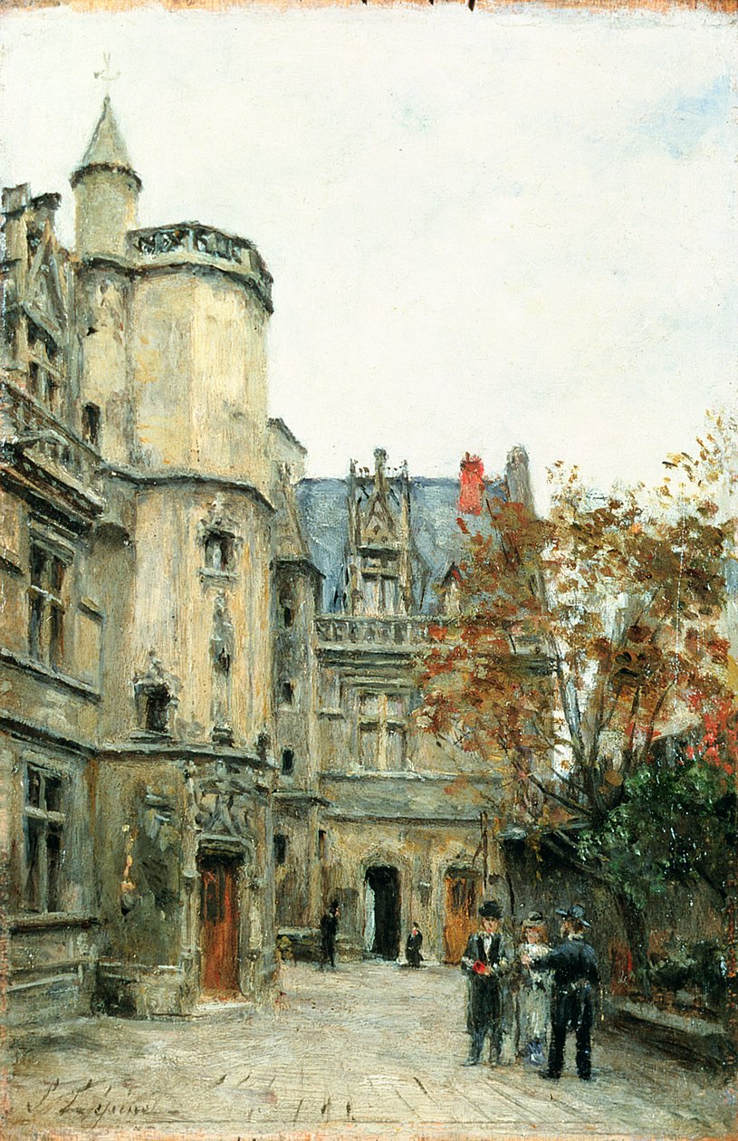 Cluny Müzesi Avlusu, 1878-80 dolayları (panel) by Stanislas Victor Edouard Lepine