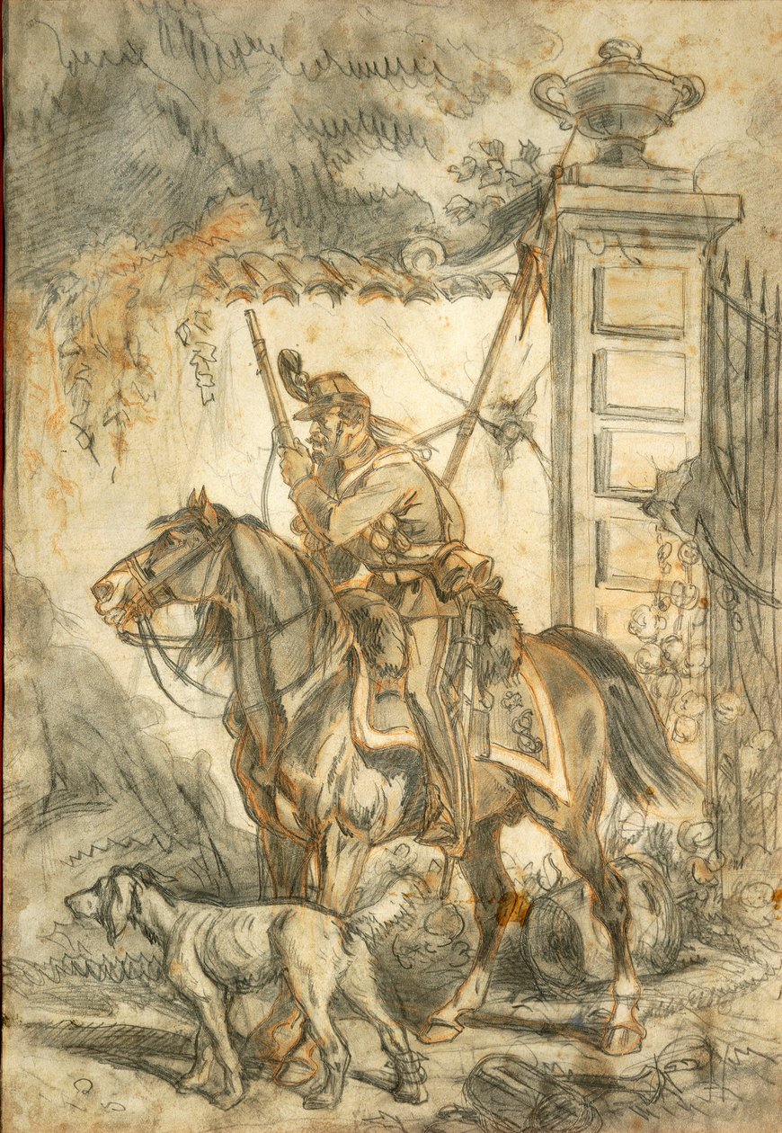 Mızraklılar devriyede, İllüstrasyon Stanislao Grimaldi del Poggetto by Stanislas Grimaldi del Poggetto