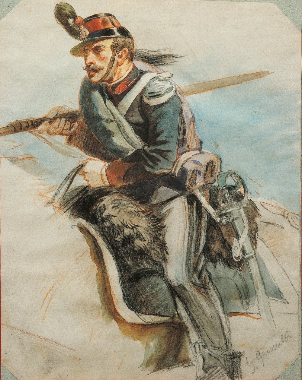 Üniforma Çalışması, Çizim Stanislao Grimaldi del Poggetto by Stanislas Grimaldi del Poggetto
