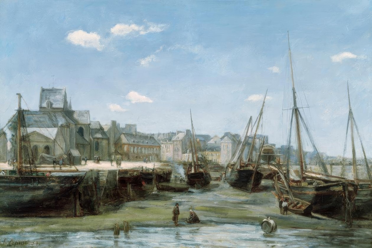 Port à marée basse by Stanislas Lepine