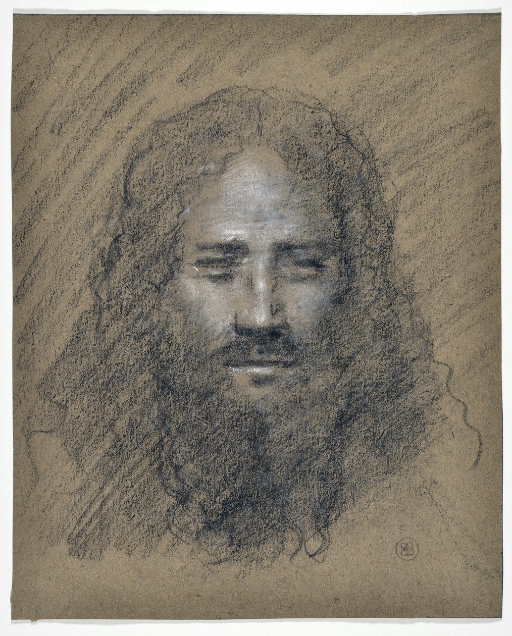Sakallı adamın başı (çizim) by Stanislas Torrents y de Amat