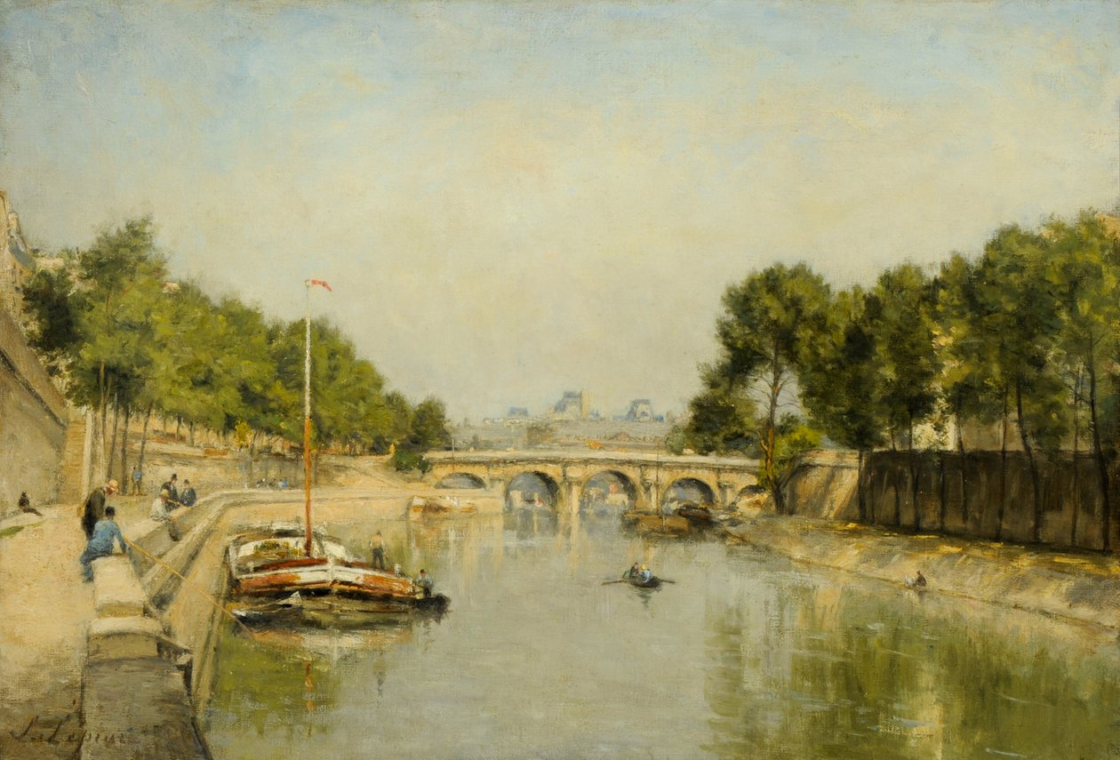 İlkbaharda Seine Kıyıları (tuval üzerine yağlı boya) by Stanislas Victor Edouard Lepine