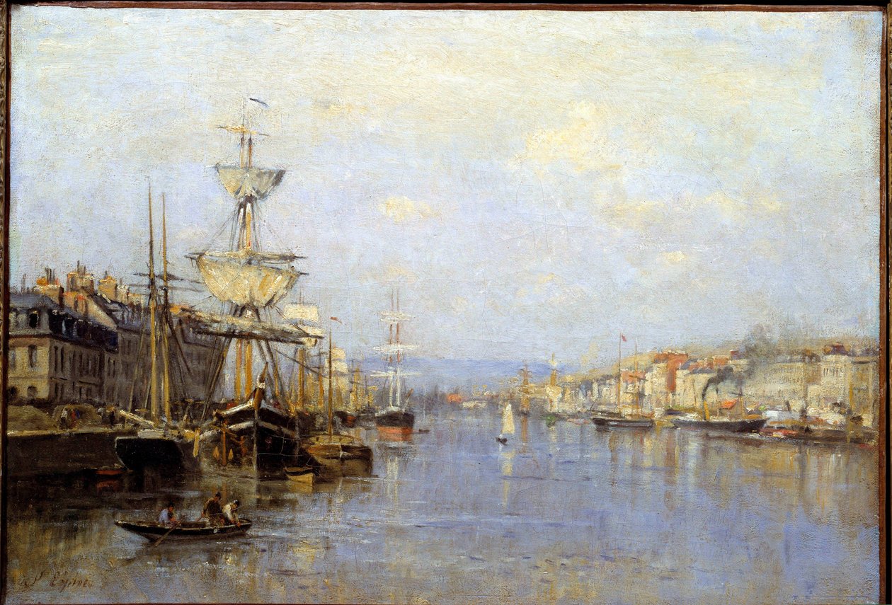 Rouen limanının görünümü Stanislas Lepine (1835-1892) 19. yüzyıl Reims, Musee des Beaux Arts by Stanislas Victor Edouard Lepine