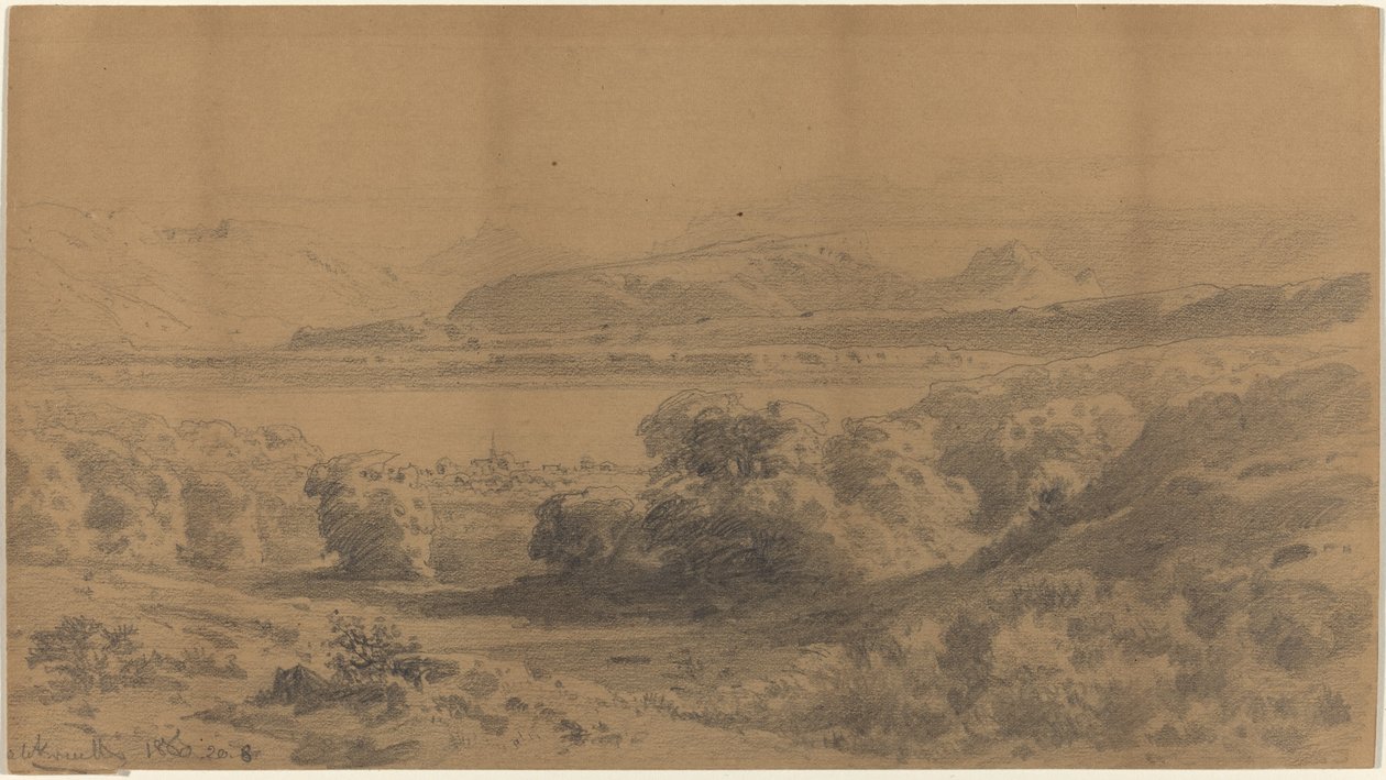Bir Dağ Gölü üzerinde Panorama by Stanislaus Graf von Kalckreuth