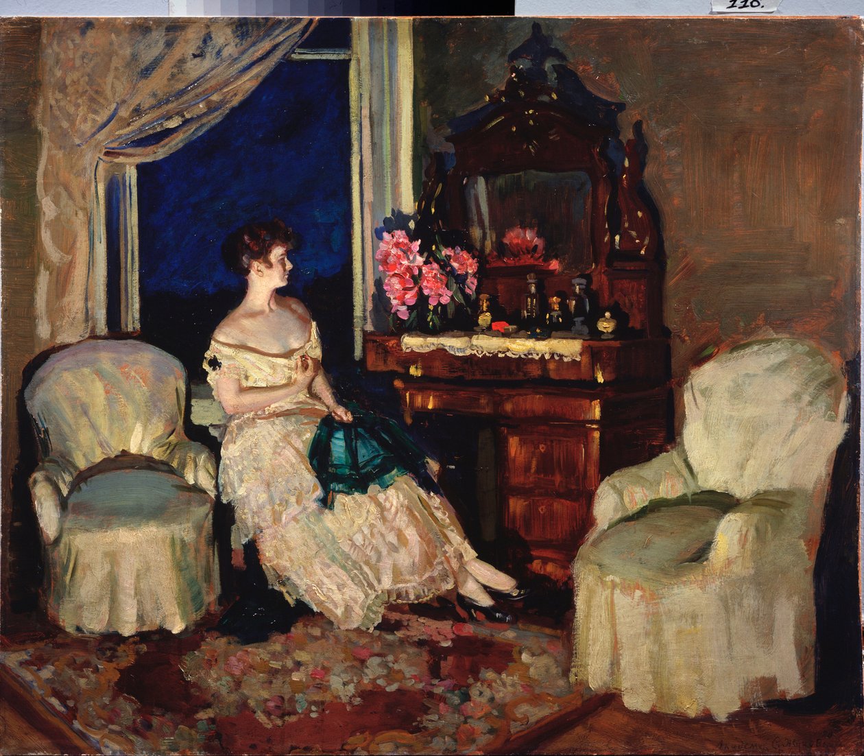 Odada - Stanislav Yulianovich Zhukovsky'nin (Zhukovsky) (1873-1944) tablosu, tuval üzerine yağlı boya by Stanislav Joulianovitch Joukovski