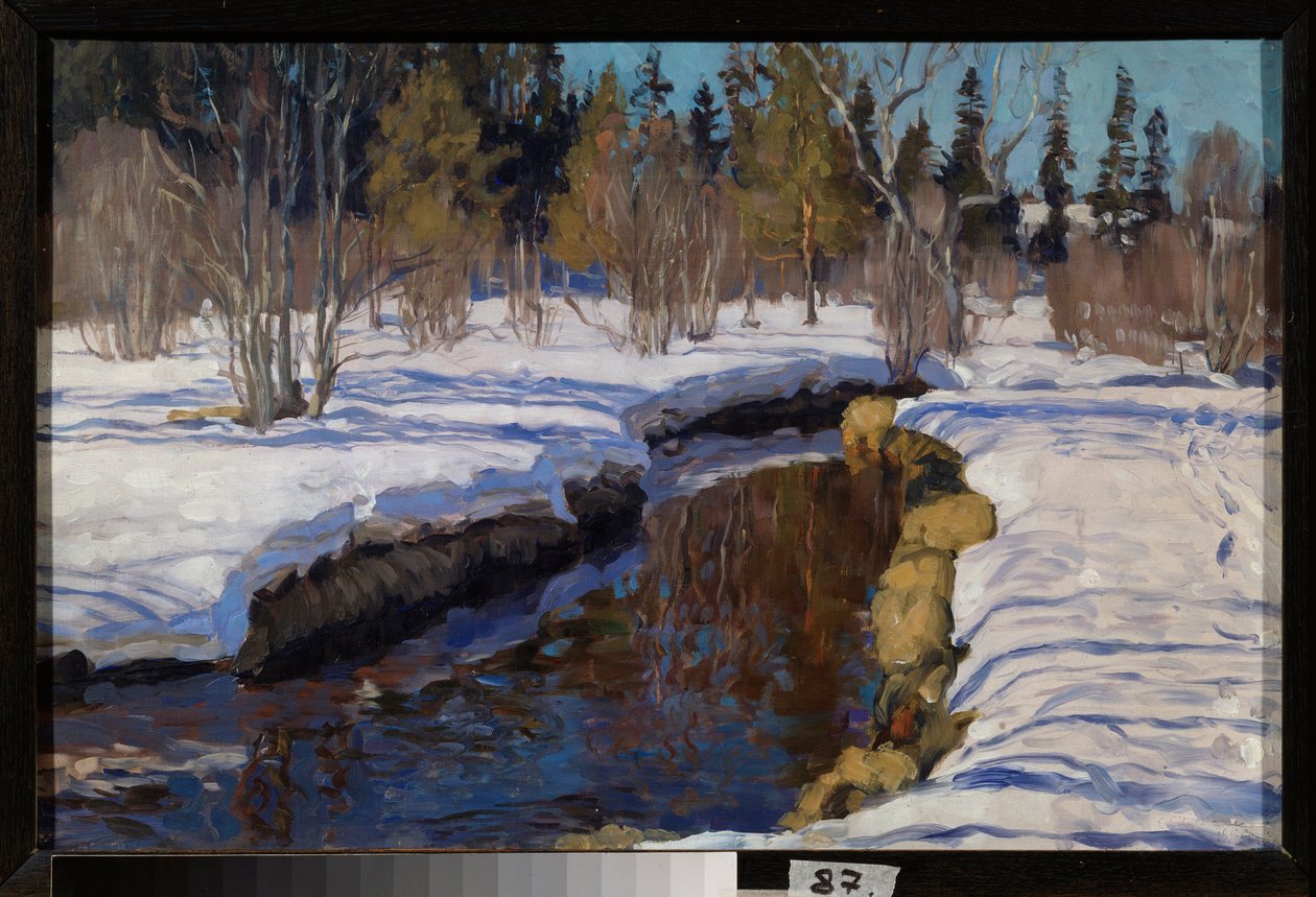 Kış mevsimi. Stanislav Yulianovich Zhukovsky (Zhukovsky) (1873-1944) tarafından tablo, tuval üzerine yağlı boya by Stanislav Joulianovitch Joukovski
