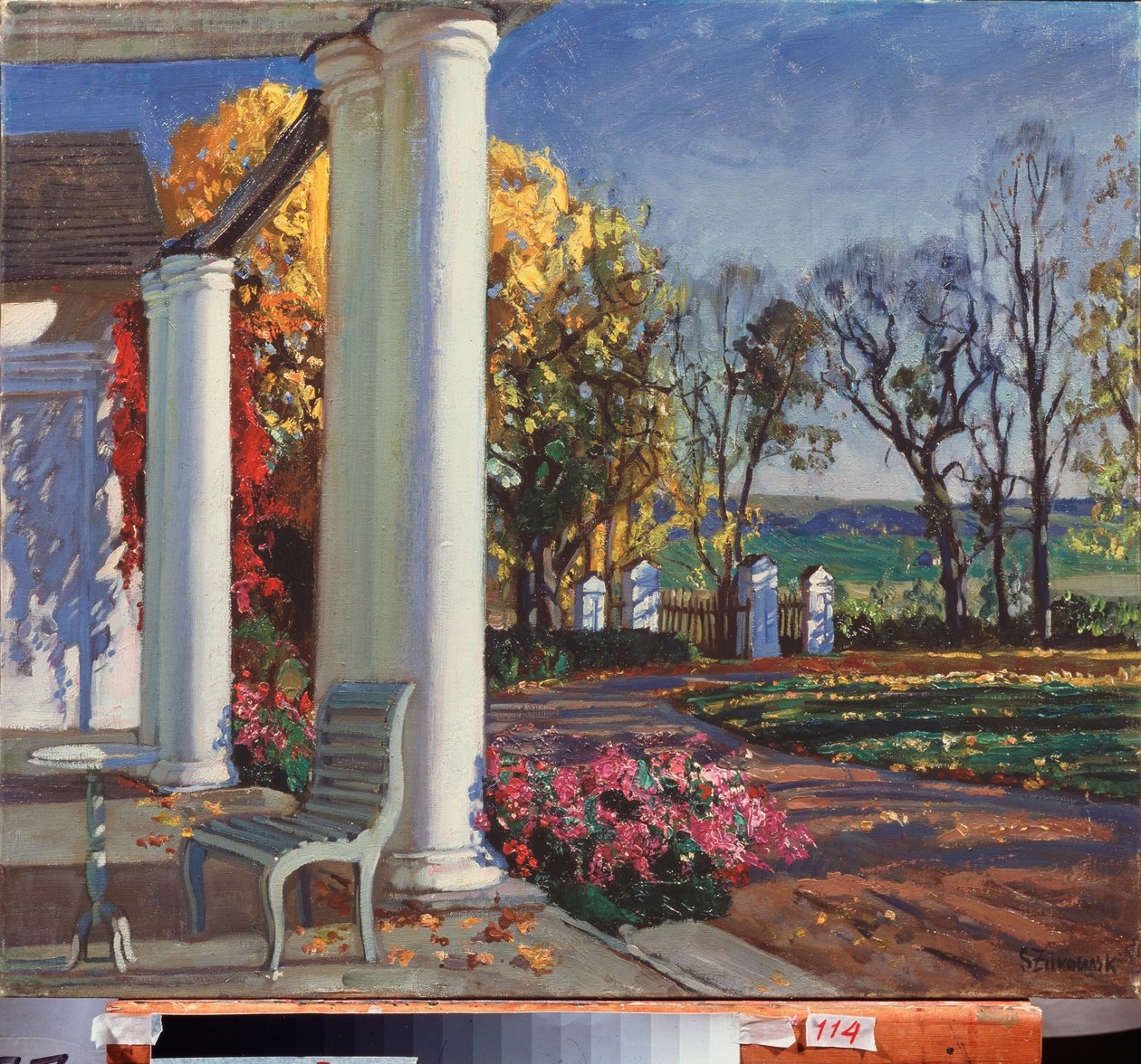 Sonbahar sabahı. Stanislav Yulianovich Zhukovsky (Zhukovsky) (1873-1944), tuval üzerine yağlı boya, yaklaşık 1920. Rus sanatı, 20. yüzyıl, art nouveau, modernizm. Devlet Sanat Müzesi, Dneporpetrovsk (Ukrayna). by Stanislav Joulianovitch Joukovski