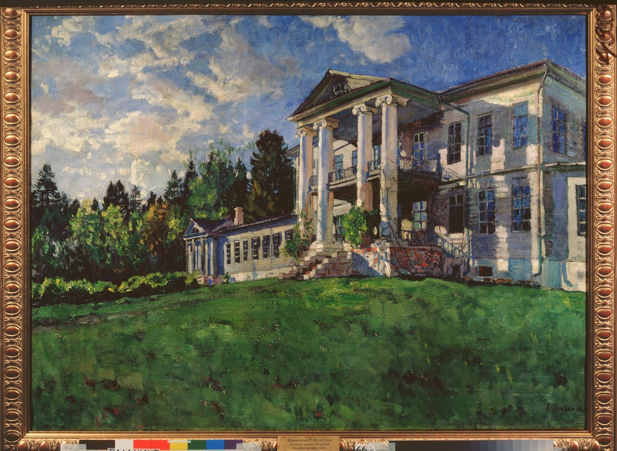 Yaz sabahı. Rozhdestveno Konağı (Rusya). Stanislav Yulianovich Zhukovsky (Zhukovsky) (1873-1944) tarafından tablo, tuval üzerine yağlı boya by Stanislav Joulianovitch Joukovski