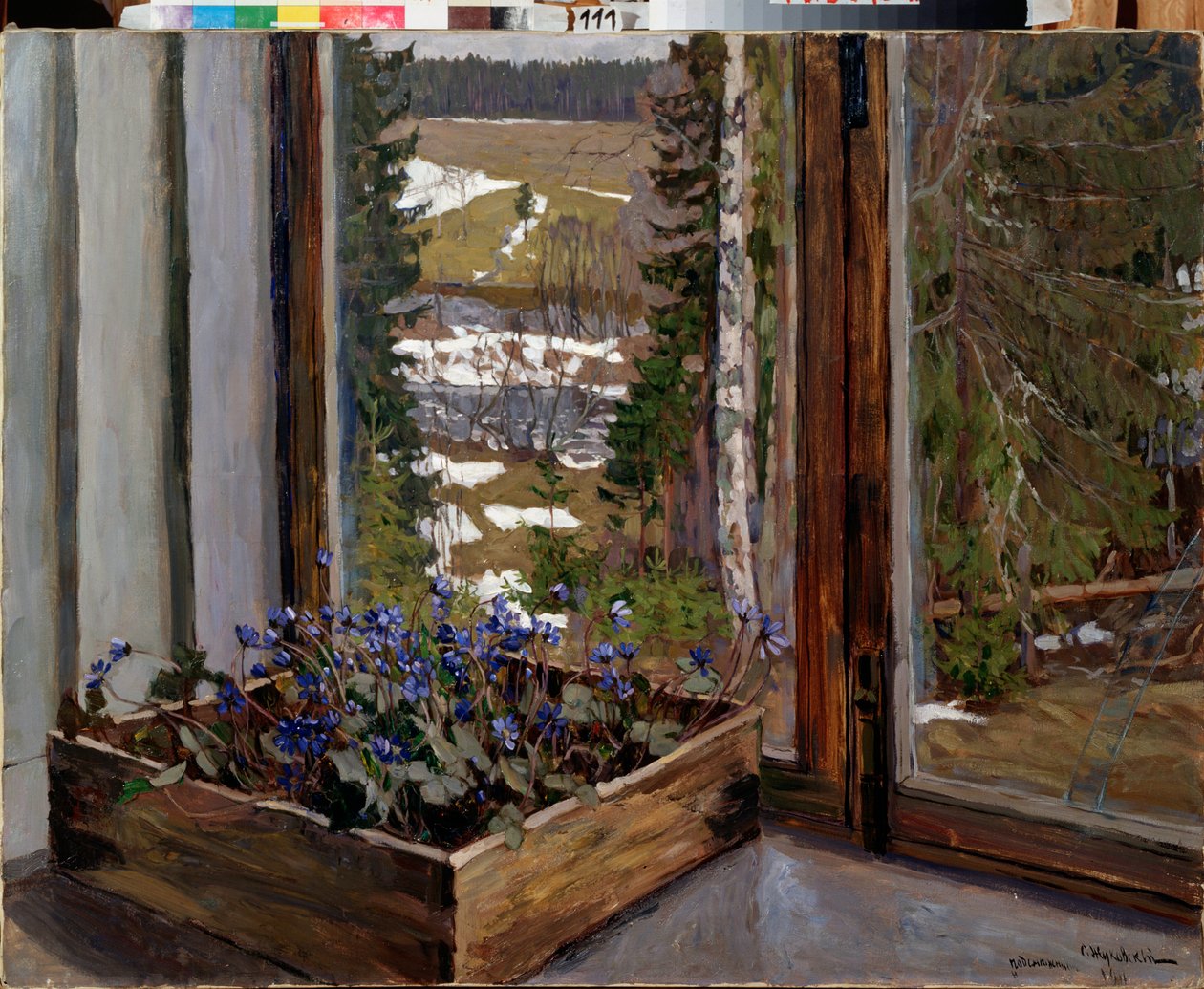 Kardelen (kardelen). Stanislav Yulianovich Zhukovsky (Zhukovsky) (1873-1944) tarafından tablo, tuval üzerine yağlı boya by Stanislav Joulianovitch Joukovski