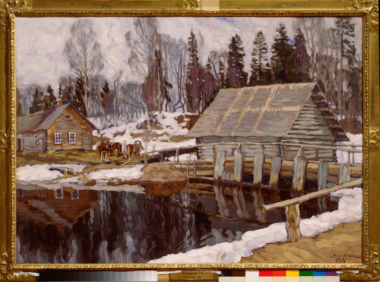 Bir blok. Stanislav Yulianovich Zhukovsky (Zhukovsky) (1873-1944) tarafından tablo, tuval üzerine yağlı boya by Stanislav Joulianovitch Joukovski