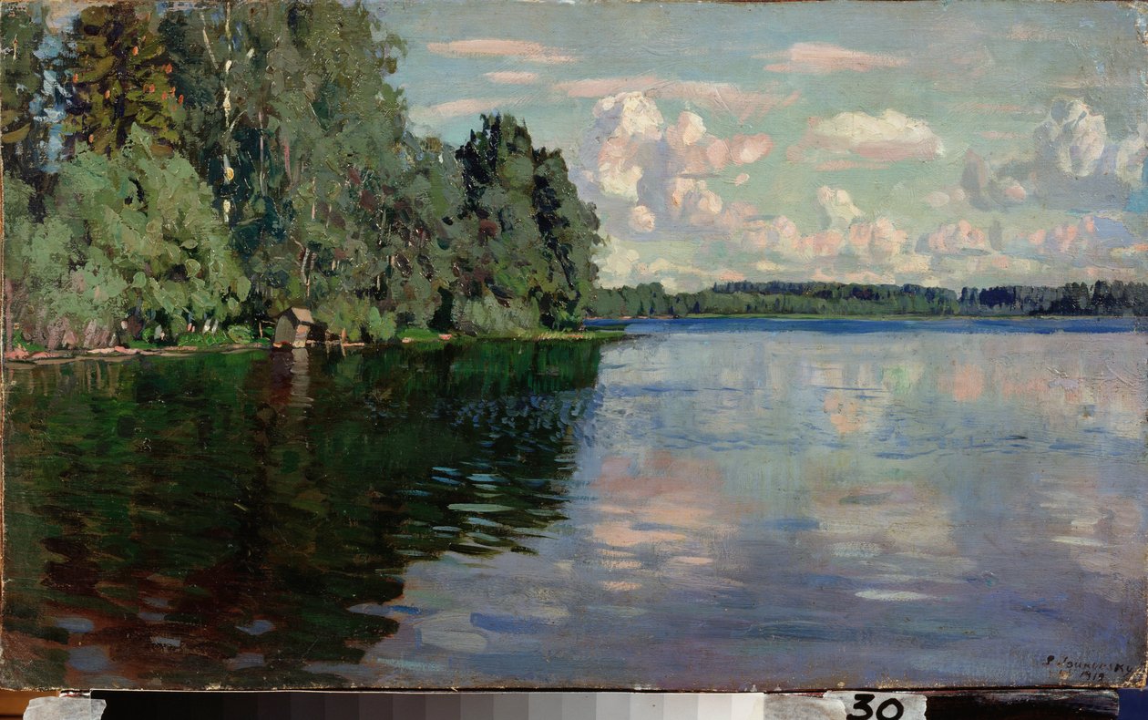 Göl. Stanislav Yulianovich Zhukovsky (Zhukovsky) (1873-1944) tarafından tablo, tuval üzerine yağlı boya by Stanislav Joulianovitch Joukovski