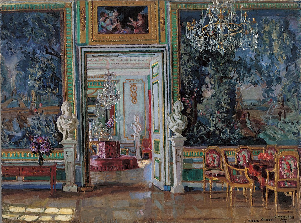 Kuskovo Sarayı'nın iç mekanı, 1917 by Stanislav Julianovic Zukovskij