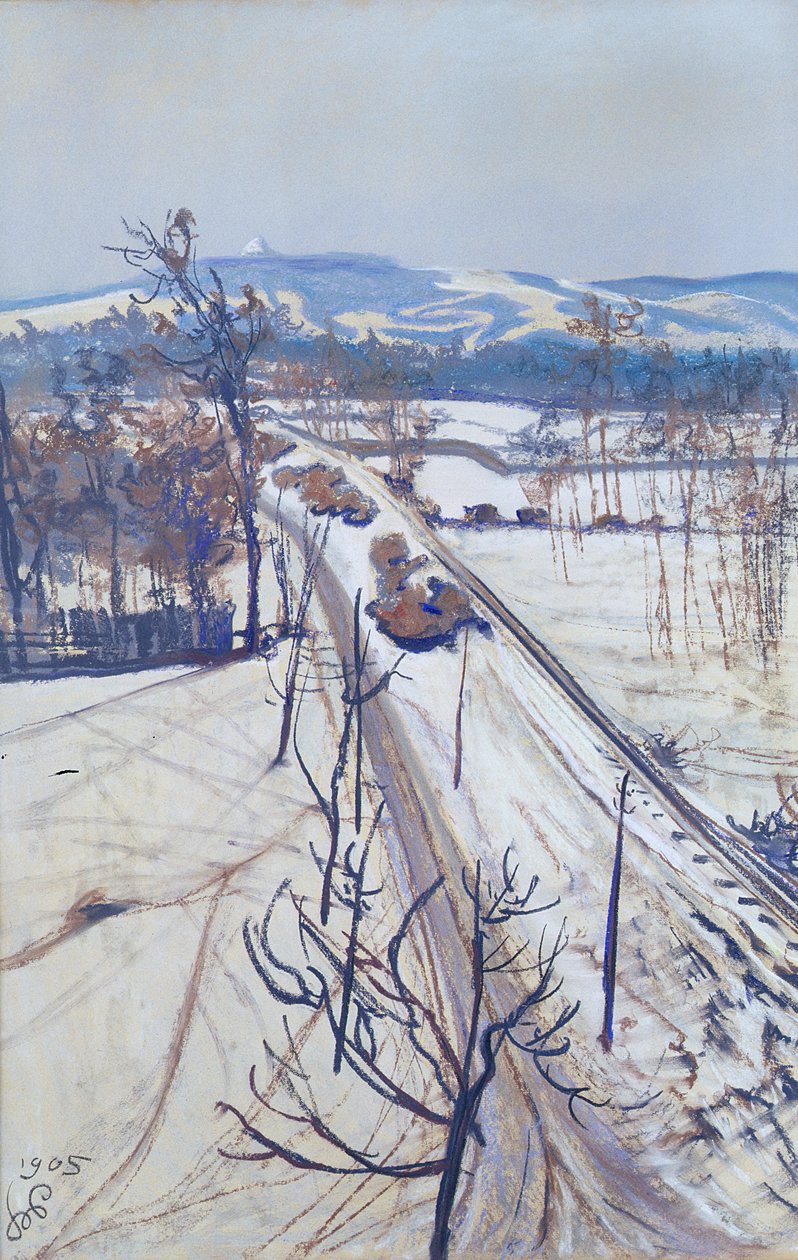 Kış manzarası, 1905 (kağıt üzerinde pastel) by Stanislaw Wyspianski