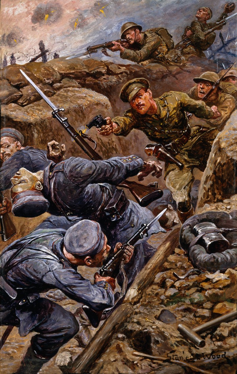 Kaptan Reginald James Young, Somme Savaşı'nda Askeri Haç'ı kazandı, 1916 by Stanley L. Wood