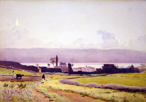 Tiberius Surları İçinde, c.1905 (kağıt üzerine suluboya) by Stanley Inchbold