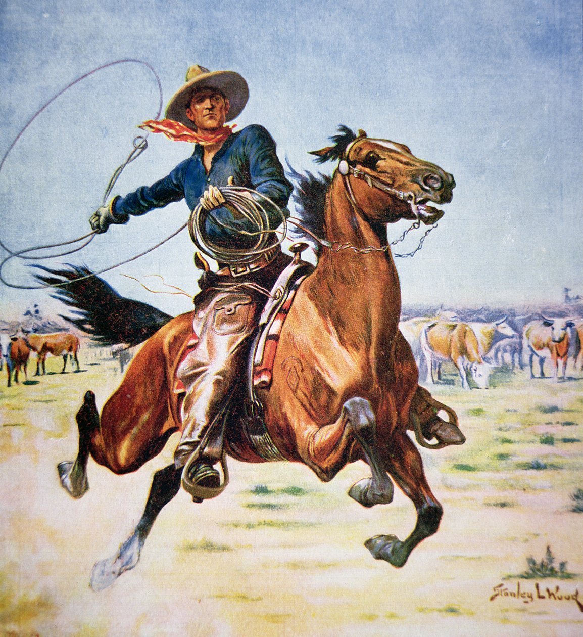 Teksas Kovboyu (renkli taş) by Stanley L. Wood