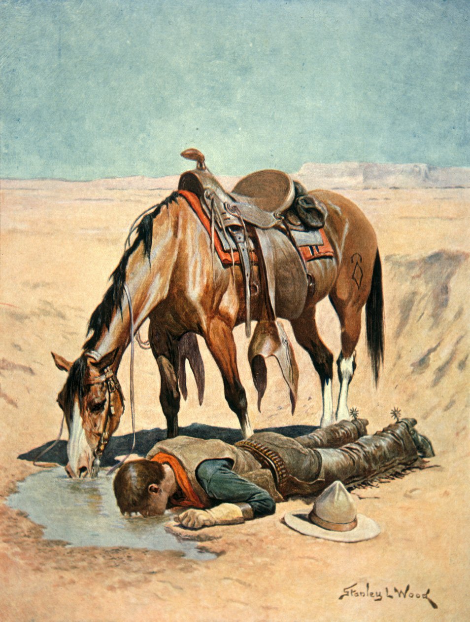 Su Deliği (kağıt üzerine sulu boya) by Stanley L. Wood