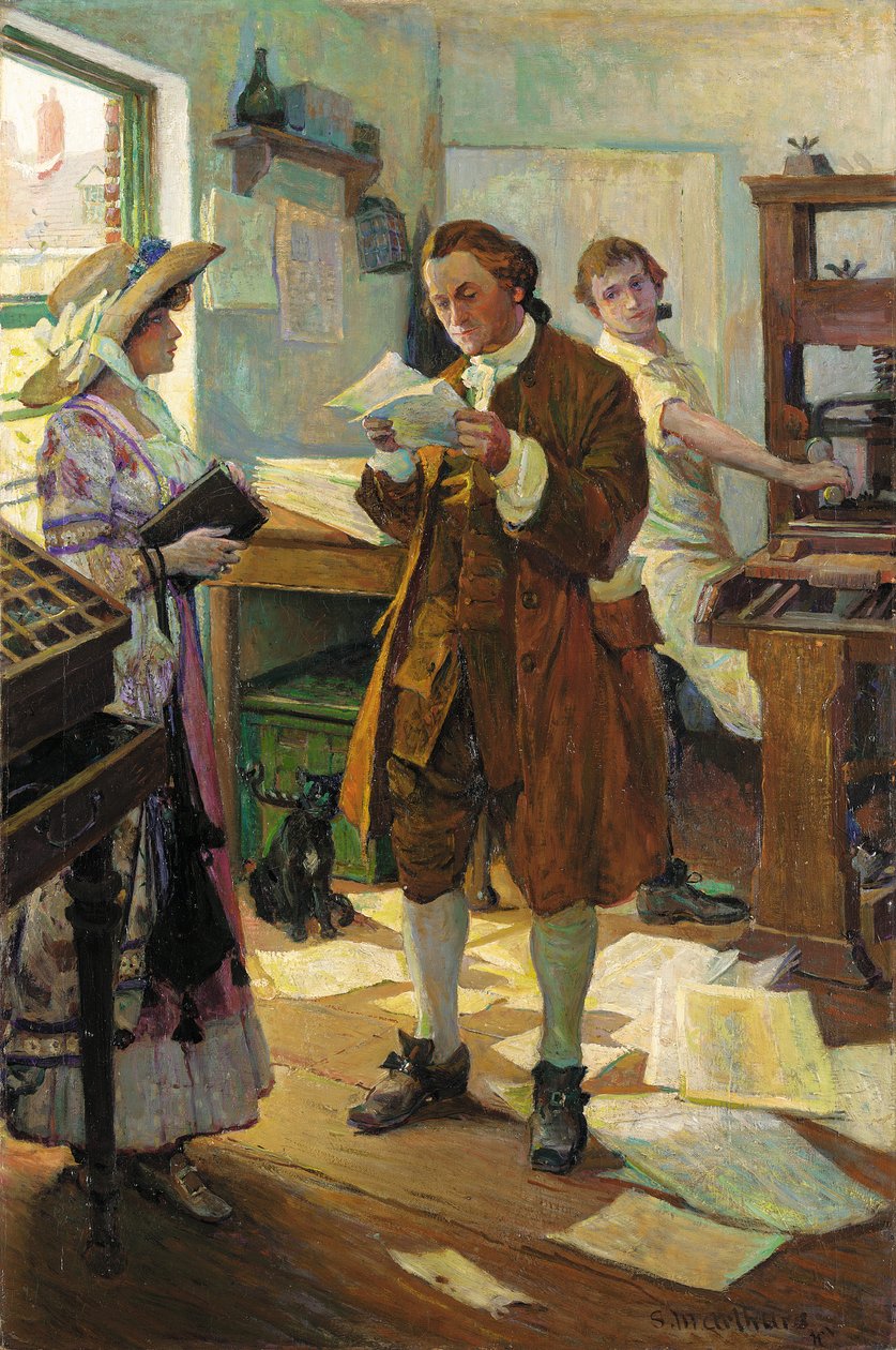 Yazıcı Franklin (tuval üzerine yağlı boya) by Stanley Massey Arthurs