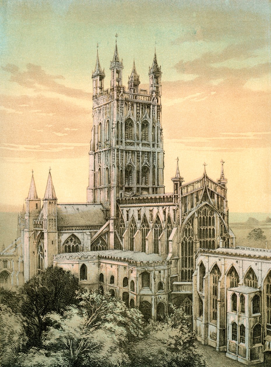 Gloucester Katedrali, Gloucestershire, c1870 by Stannard and Son