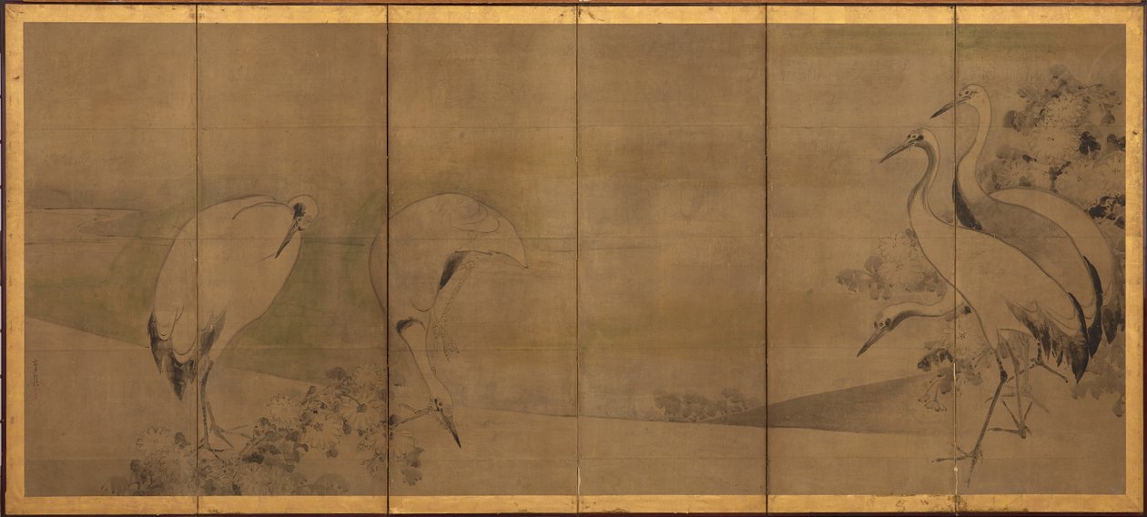 Turnalar ve krizantemler, Momoyama veya Edo dönemi, 1568-1868. by Sôtatsu