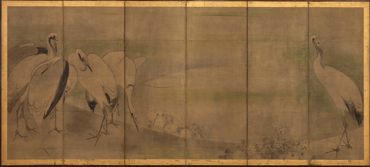 Turnalar ve krizantemler, Momoyama veya Edo dönemi, 1568-1868. by Sôtatsu