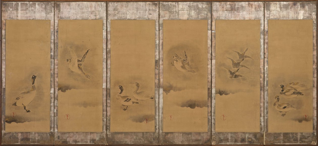 Yaban kazları, Momoyama veya Edo dönemi, 1568-1615. by Sôtatsu