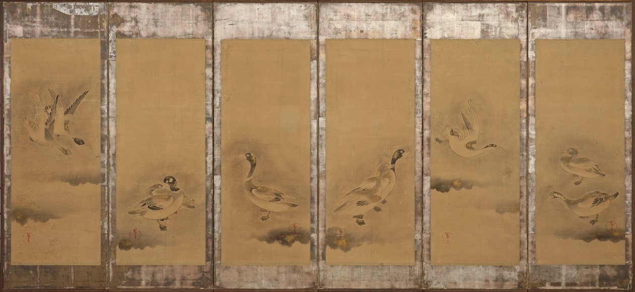 Yaban kazları, Momoyama veya Edo dönemi, 1568-1640. by Sôtatsu